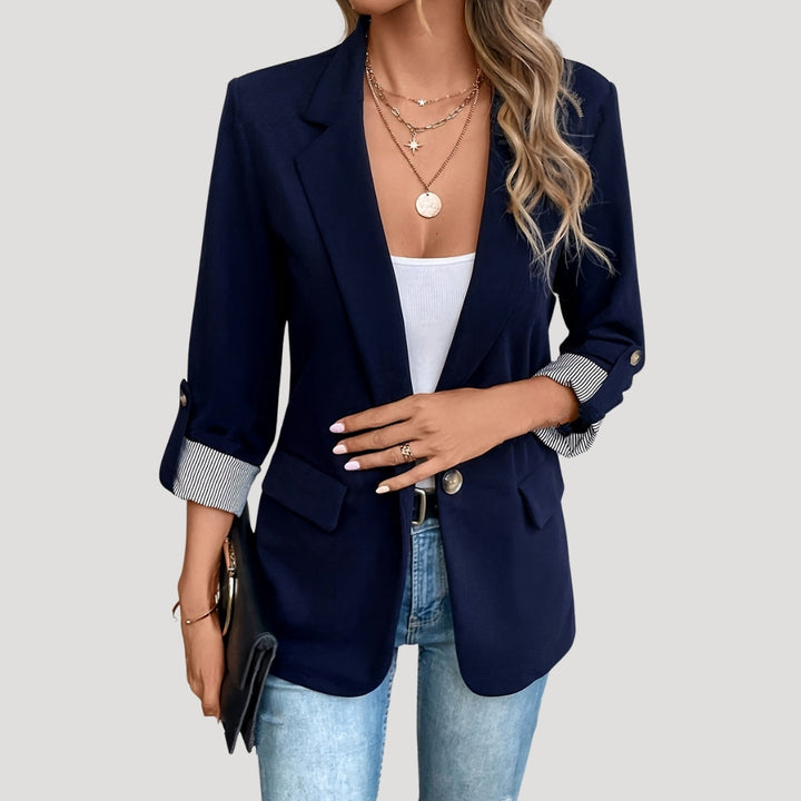 Blazer classico da donna con maniche arrotolabili