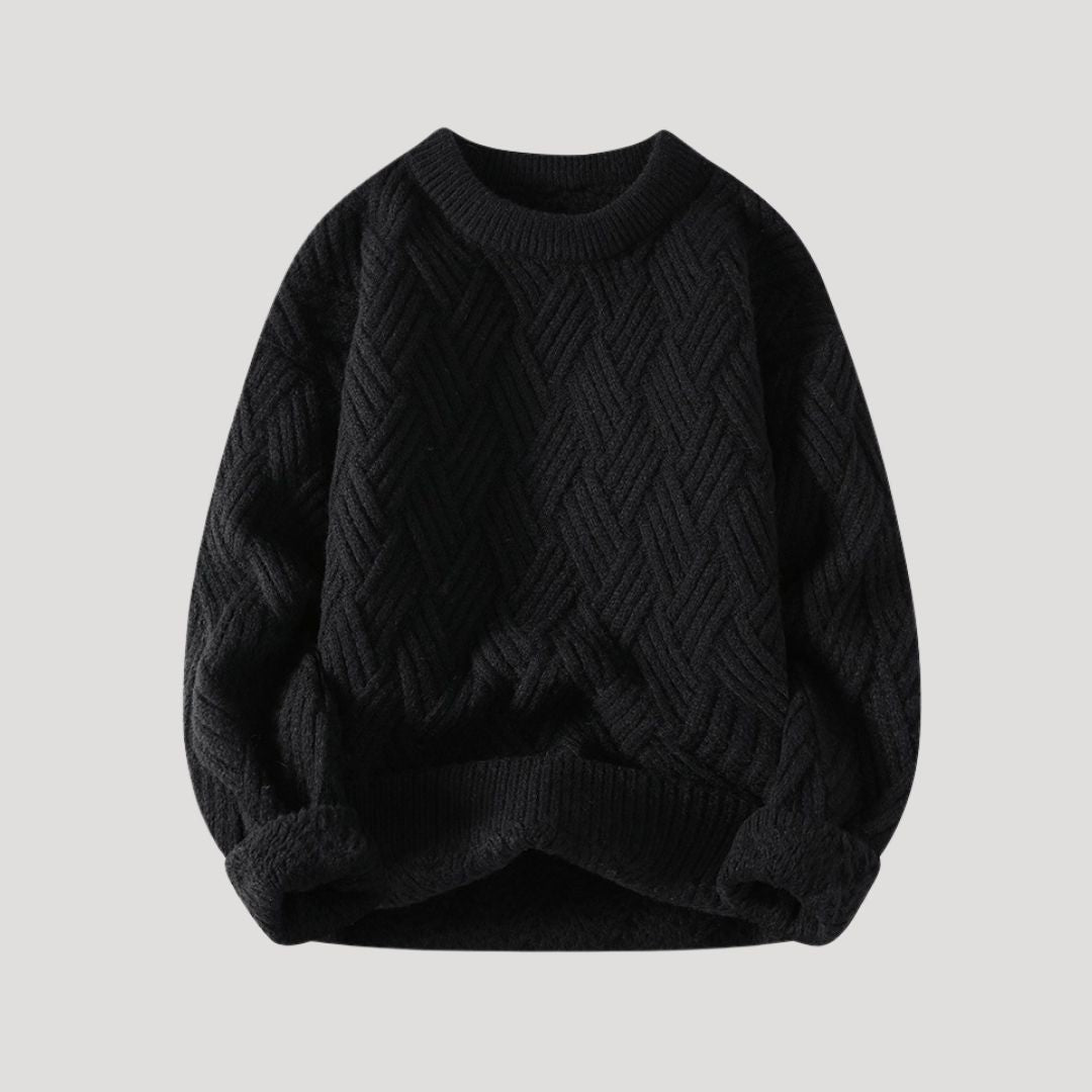 Maglione in lana con lavorazione a treccia chunky da uomo