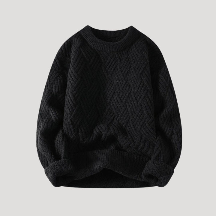 Maglione in lana con lavorazione a treccia chunky da uomo