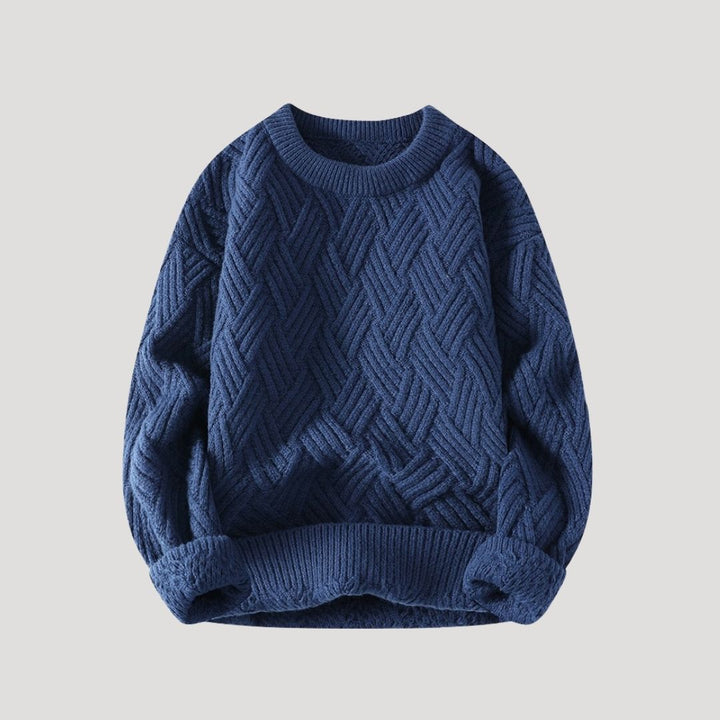 Maglione in lana con lavorazione a treccia chunky da uomo