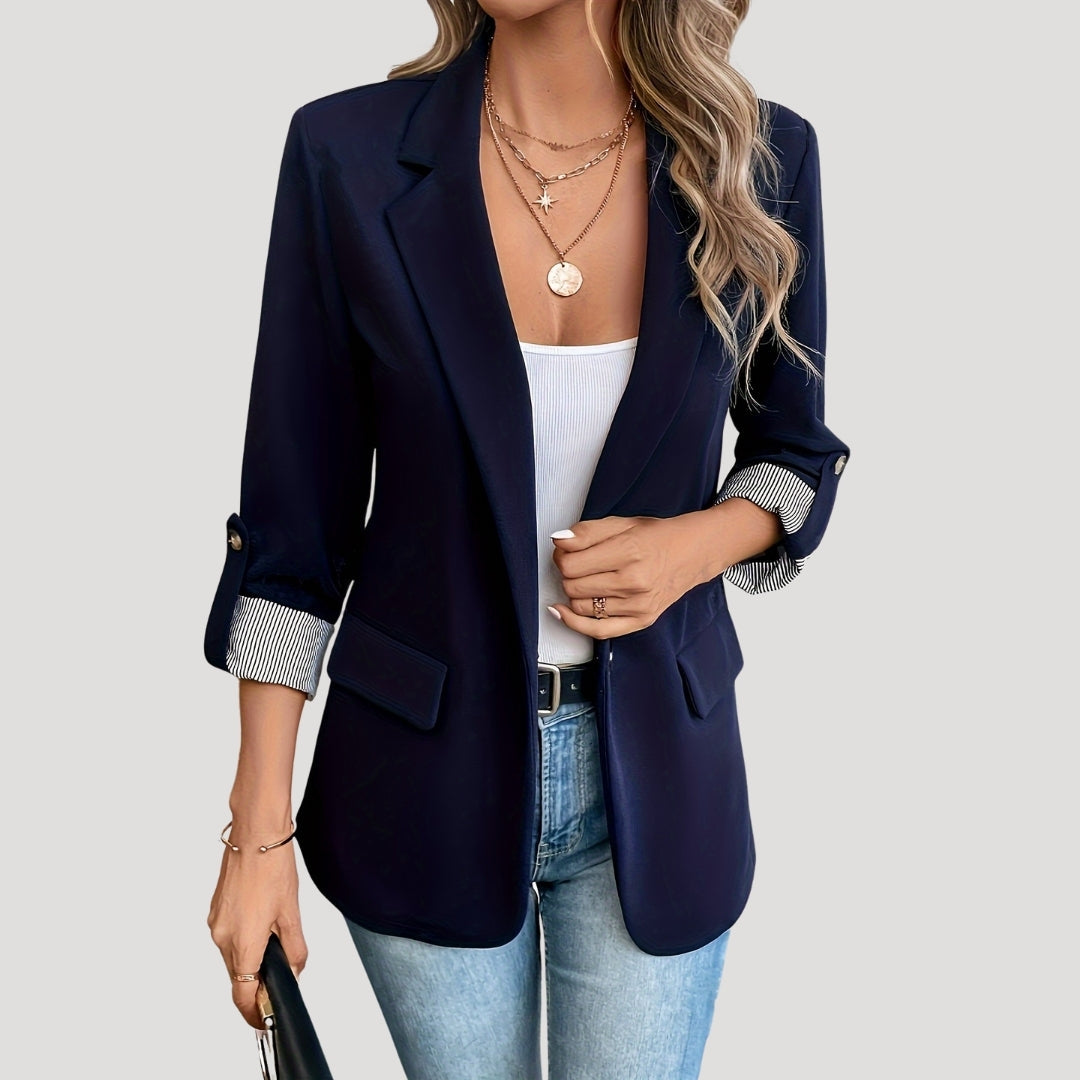 Blazer classico da donna con maniche arrotolabili