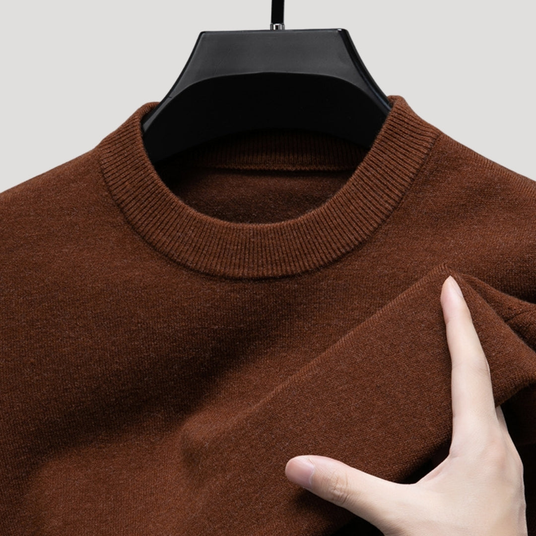 Maglione da uomo in maglia fine con collo a giro