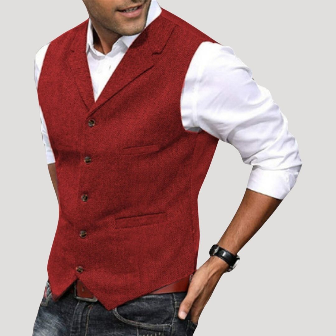 Gilet in tweed di lana da uomo per l'inverno, smart casual