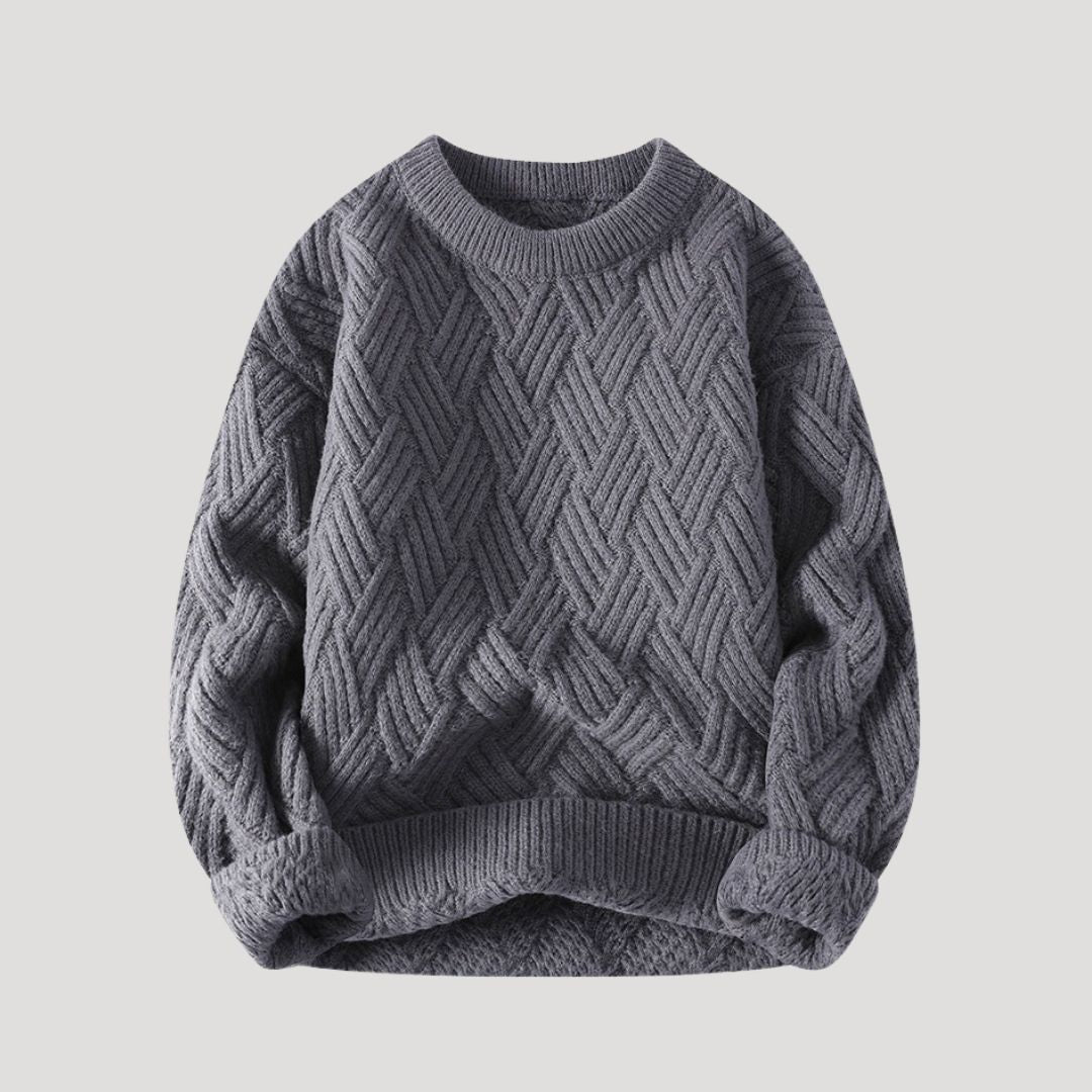 Maglione in lana con lavorazione a treccia chunky da uomo