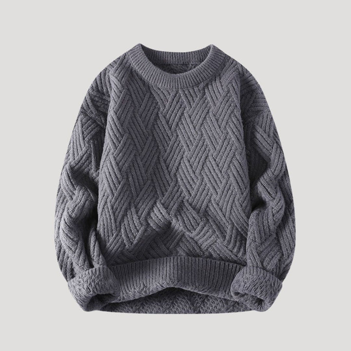 Maglione in lana con lavorazione a treccia chunky da uomo