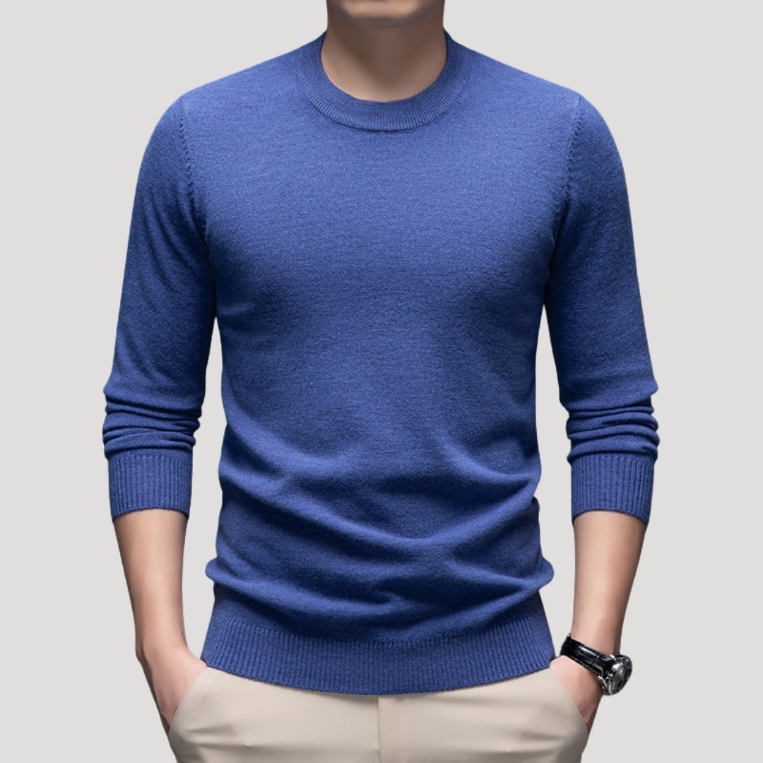 Maglione da uomo in maglia fine con collo a giro