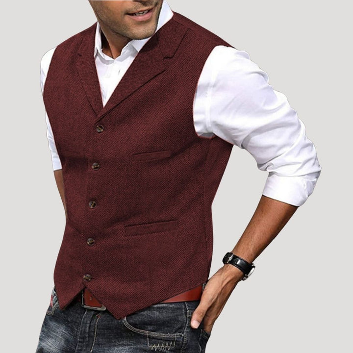 Gilet in tweed di lana da uomo per l'inverno, smart casual