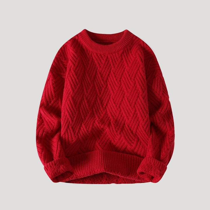 Maglione in lana con lavorazione a treccia chunky da uomo
