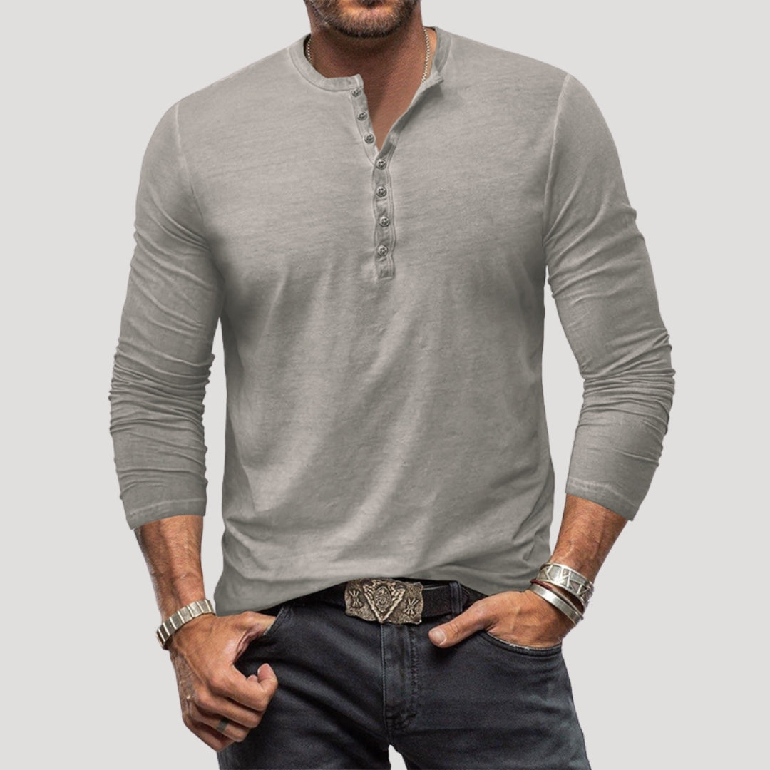Maglietta a maniche lunghe henley da uomo