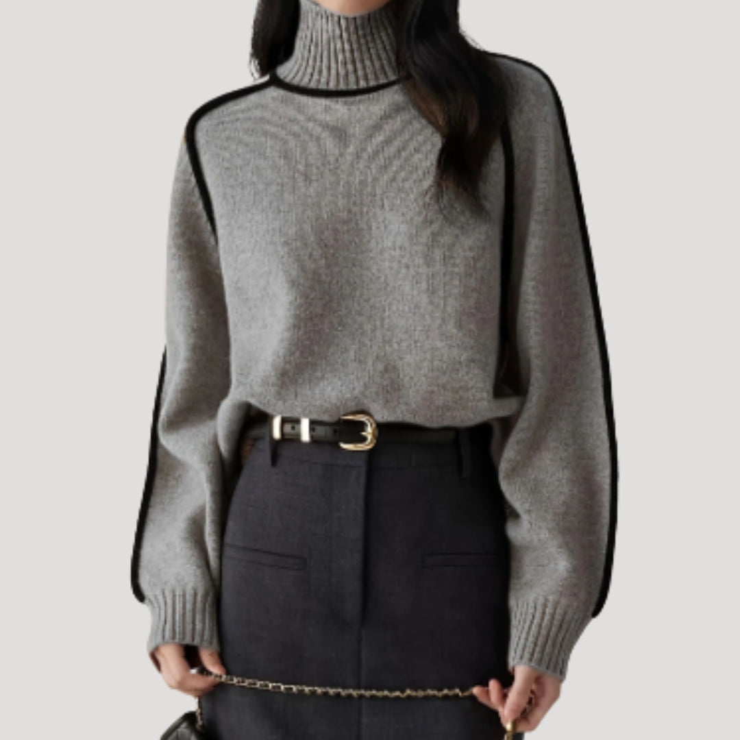 Maglione a collo alto da donna in maglia spessa