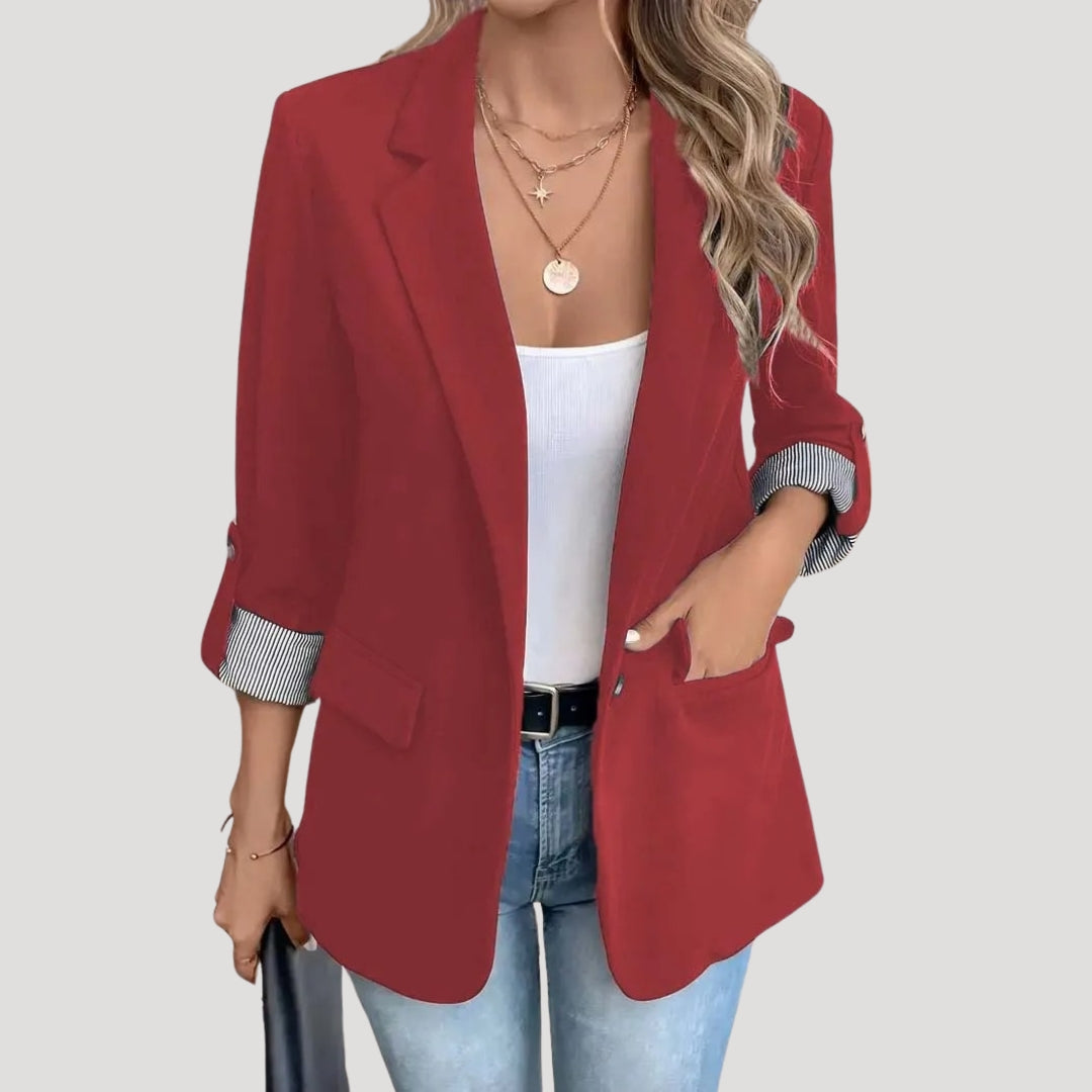 Blazer classico da donna con maniche arrotolabili