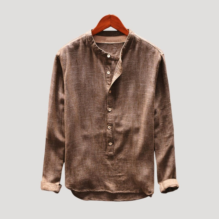 Camicia da uomo in cotone a maniche lunghe, vestibilità rilassata