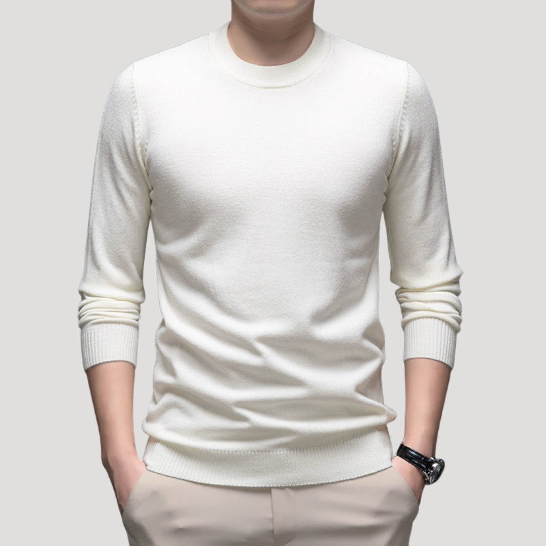 Maglione da uomo in maglia fine con collo a giro