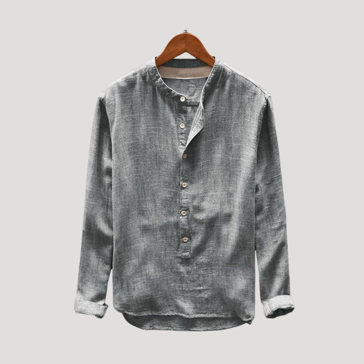 Camicia da uomo in cotone a maniche lunghe, vestibilità rilassata