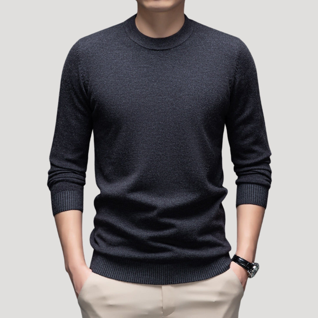 Maglione da uomo in maglia fine con collo a giro