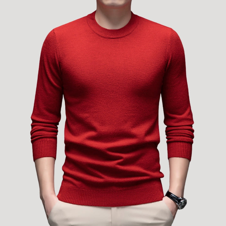 Maglione da uomo in maglia fine con collo a giro