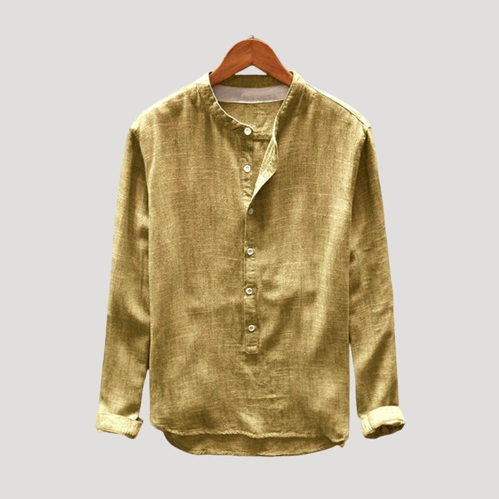 Camicia da uomo in cotone a maniche lunghe, vestibilità rilassata