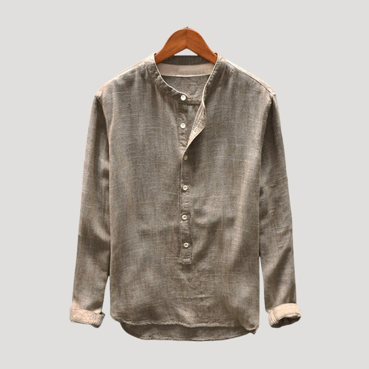 Camicia da uomo in cotone a maniche lunghe, vestibilità rilassata