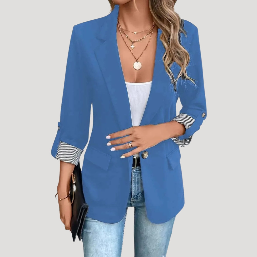 Blazer classico da donna con maniche arrotolabili