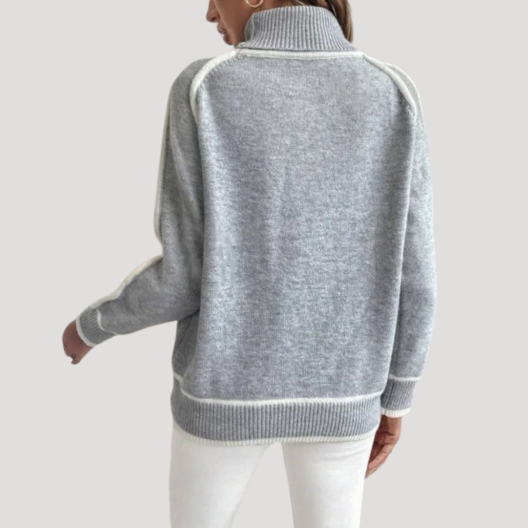 Maglione primaverile a collo alto in maglia morbida da donna