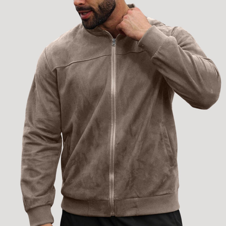 Giacca bomber harrington leggera in suede da uomo