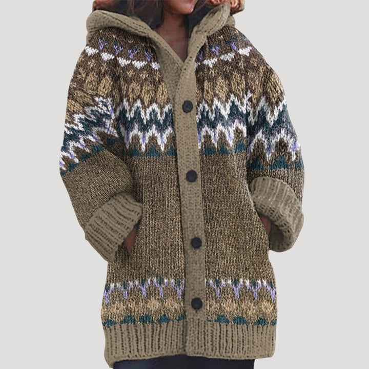 Cardigan da donna in maglia chunky con motivo Fair Isle