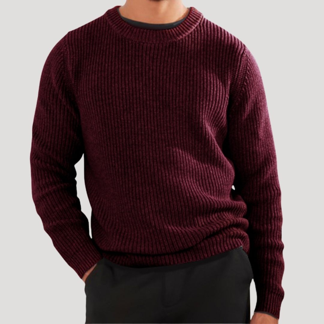 Maglione in lana da uomo a collo rotondo per l'inverno