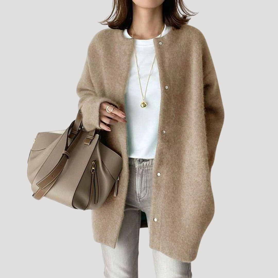 Cardigan lungo in lana per donna