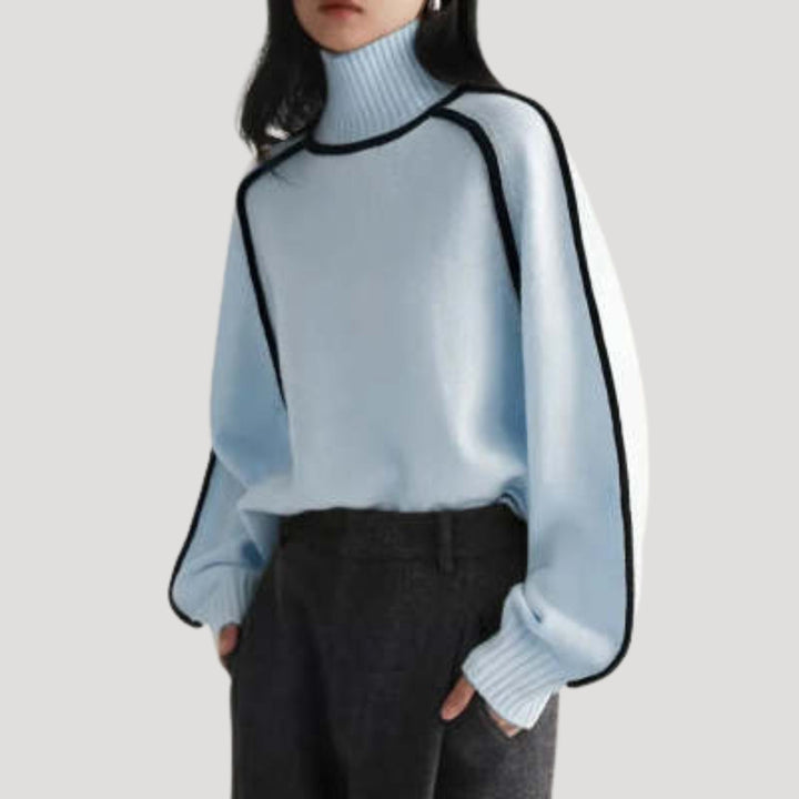 Maglione a collo alto da donna in maglia spessa