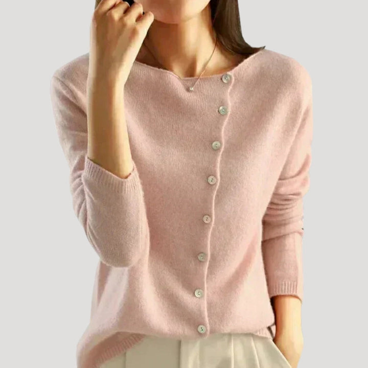 Maglione a maglia asimmetrico con bottoni per donne
