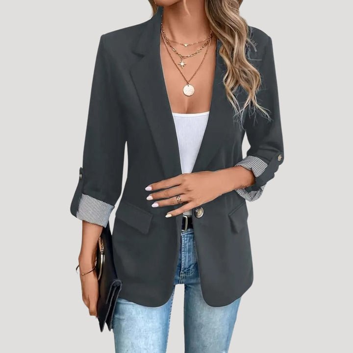 Blazer classico da donna con maniche arrotolabili
