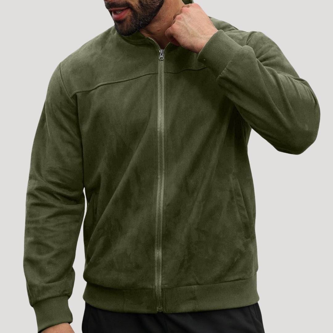 Giacca bomber harrington leggera in suede da uomo
