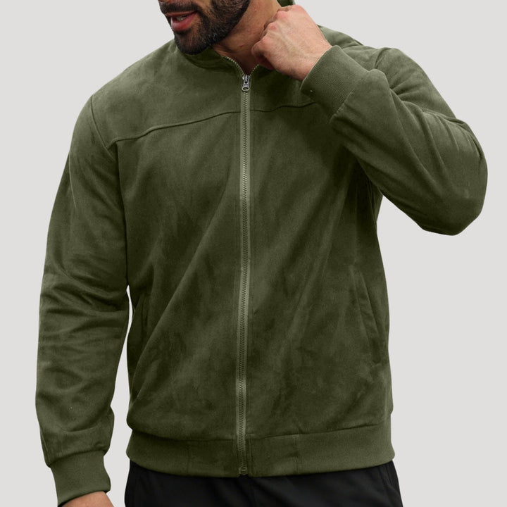 Giacca bomber harrington leggera in suede da uomo