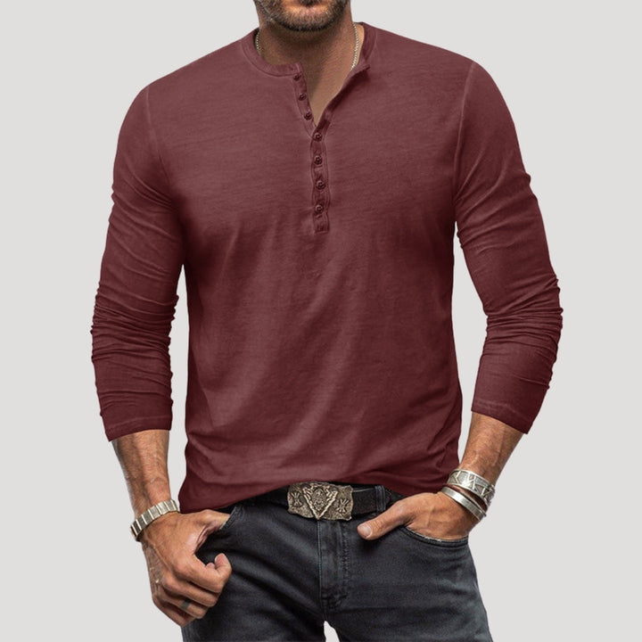 Maglietta a maniche lunghe henley da uomo