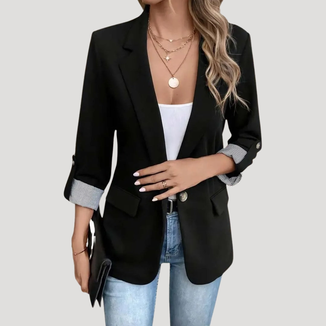 Blazer classico da donna con maniche arrotolabili