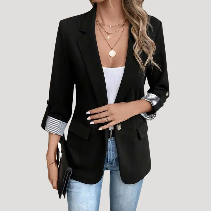 Blazer classico da donna con maniche arrotolabili