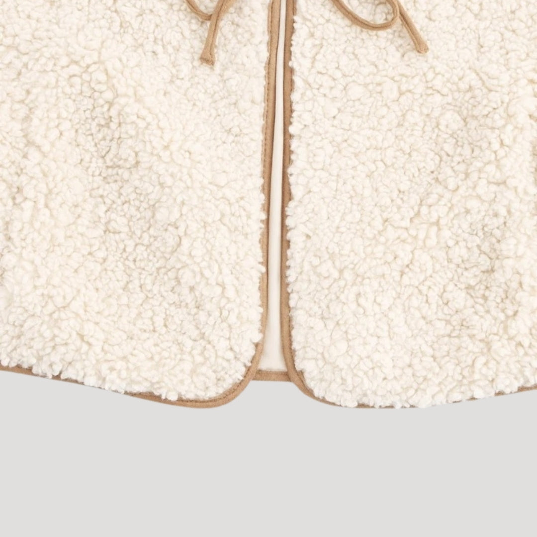 Gilet in sherpa fleece da donna – stile cardigan senza maniche