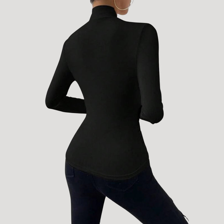 Top avvolgente arricciato da donna